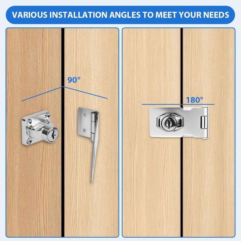 Flintronic Hasp Lockable, Safety Hasp with Screws & Lock, Drawer