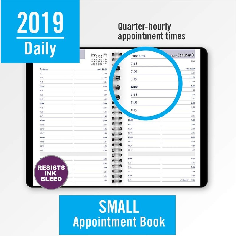 AT-A-GLANCE - Agenda semanal para citas, Negro (01 Black)