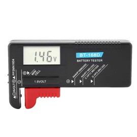 Probador de batería digital, probador de capacidad de batería de botón, LCD digital universal AA / AAA / C / D / 9V / 1.5V Medidor de voltaje de diodo de batería de celda de botón BT-168D con pantalla LCD