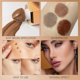 Maquillaje líquido en barra de contorno, varita de contorno facial crema con aplicador de cojín, contorno bronceador cremoso natural mate de larga dur