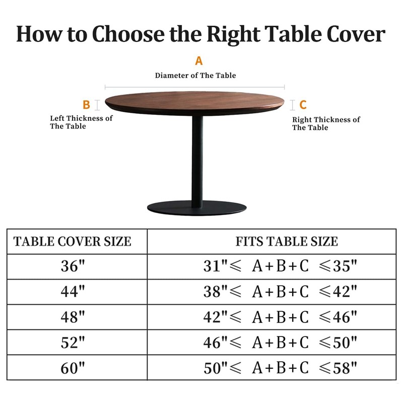 Yesad Round Fitted Tablecloth with Elastic, Waterproof Table Protector for