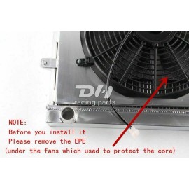 DH Racing Parts 2 Row Aluminum Radiator&Shrou