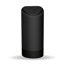 pvotawp Mini Car Trash Can Garbage Bin, Small Silicone Waste Container with Lid Fit in Side Door Cup Holder, Leakproof Portable Rubbish Dustbin for Vehicle, Home, Office, Bedroom, Kitchen (Black)