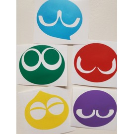 Puyo Puyo Arcade Game Set Sticker Vinyl Decals Binders, Walls, PC Waterproof
