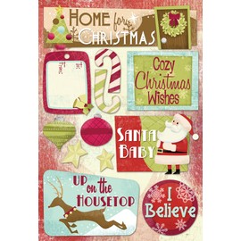 Karen Foster Design säure- und ligninfreie Scrapbooking-Stickerbogen, gemütliche Weihnachten