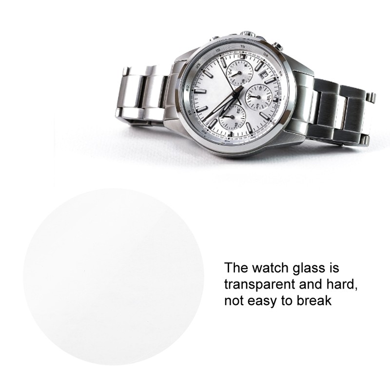 1 Pair 1.0mm Thickness Transparent Round Watch Crystal Glass for