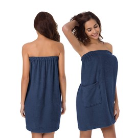 SIORO Towel Wrap for Women Towel Bath Wraps Robe Shower Spa Bathrobes Dress with Adjustable Closure & Pockets
