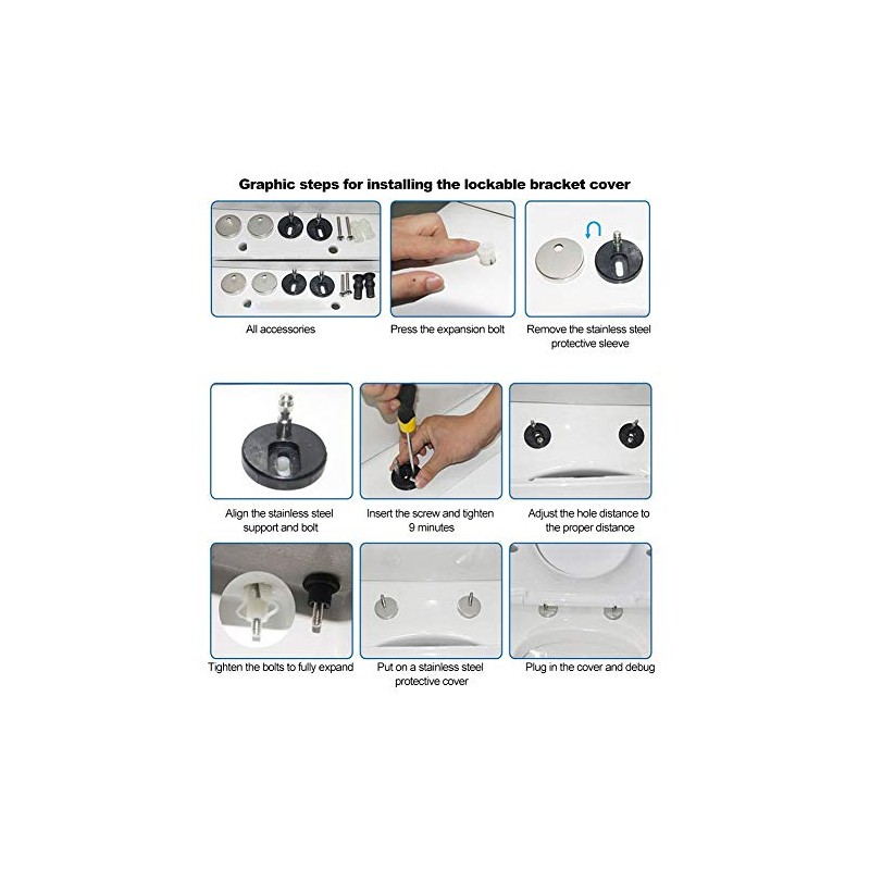 Kit de Tornillos de Bisagra para Asiento de Inodoro, 2