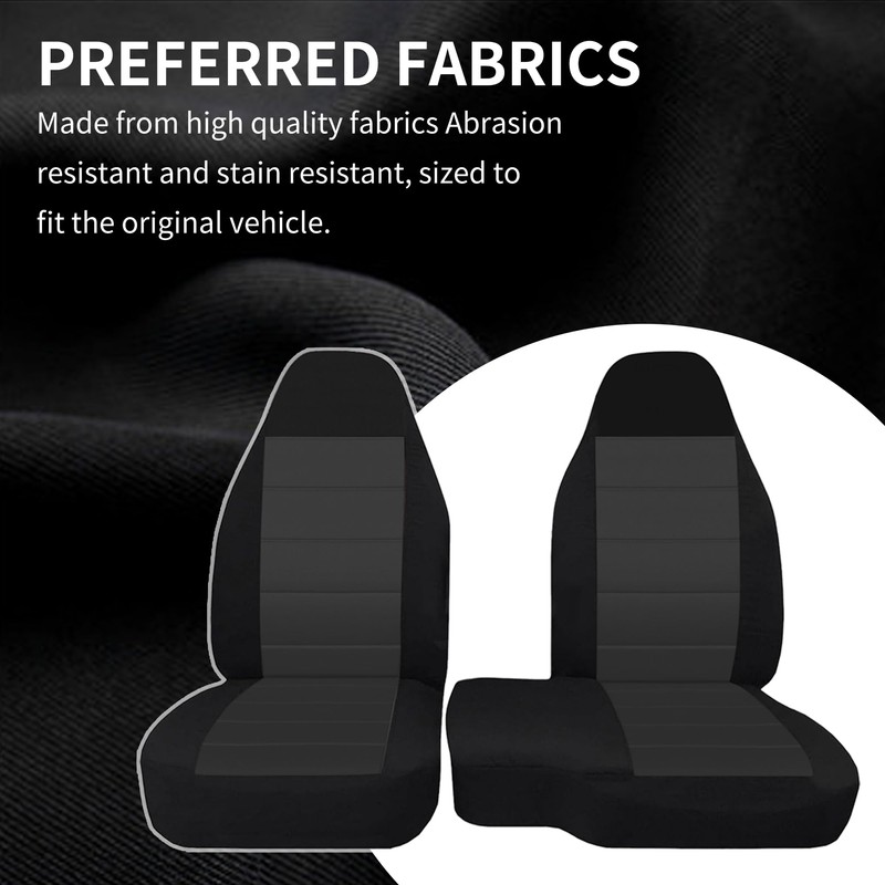 ESMING 2PCS 60/40 High Back Bench Seat Cover for Ford