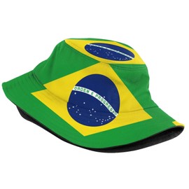 Cute Brazil Brazilian Flag Bucket Hat Packable Fashion Sun Cap Outdoor Fisherman Hat for Women Men Boys Girls