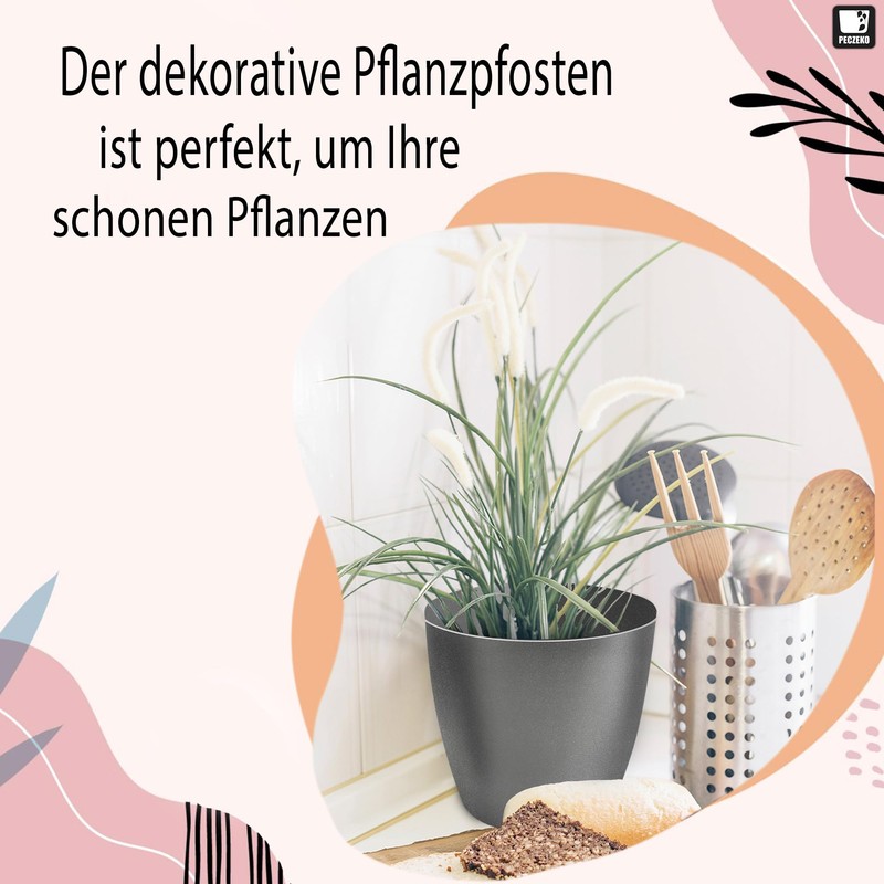 TULMERO Matte Flower Pot, Plastic Planter, Decorative Pot for Large