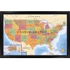 Map - USA Time Zones 14x22 Poster - Black Framed