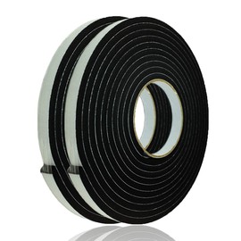 TAPEGO Adhesive Foam Tape Weather Stripping Door Seal Sticky Foam Strip Insulation Soundproofing Tape Single Sided Closed Cell Foam Tape 1/4 Inch Thick x 1 Inch Wide,2 Rolls