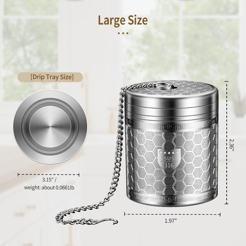 BOMANSI BOMS 2 Pack 316 Stainless Steel Tea Infuser for