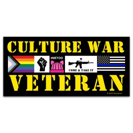 Culture War Veteran - Funny Accessories Gifts Pranks for Adults Teens Kids. Laptop, Water Bottle, Truck Car Bumper, Backpack, Cooler, Hard Hat, Toolbox. Fight The Power or Don’t with This Sticker!