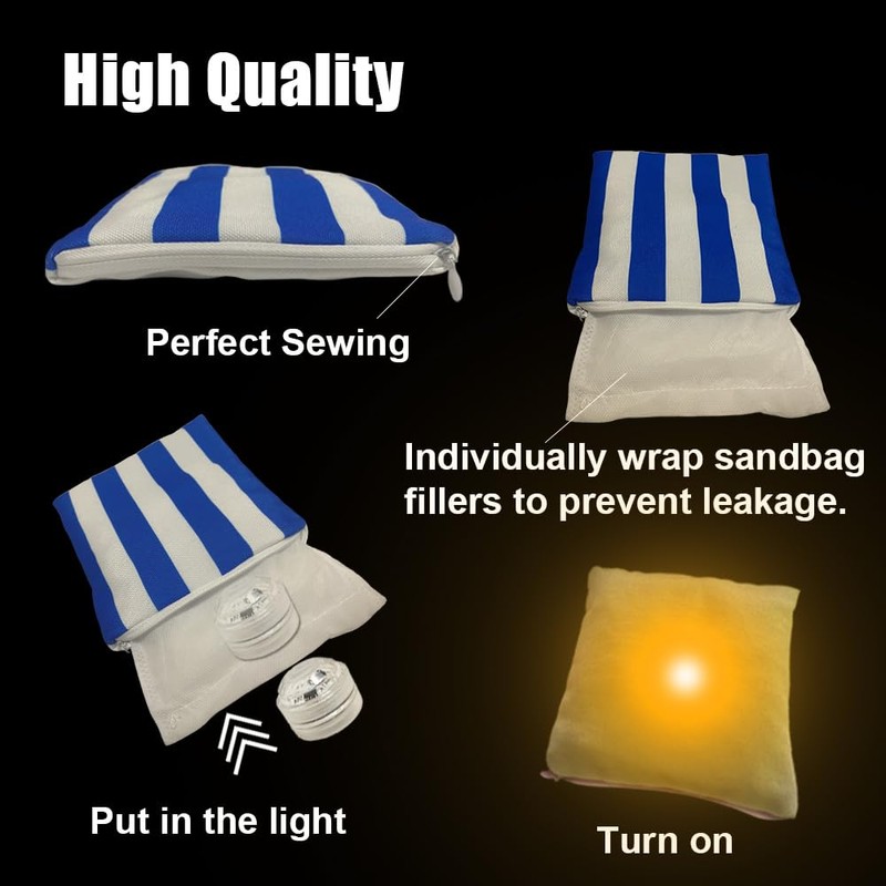 Cornhole Bags with Lights, Cornhole Bean Bags That Light Up