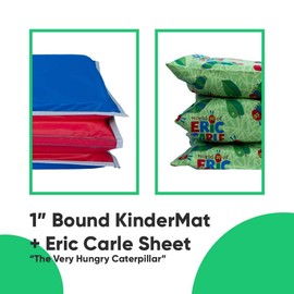 KinderMat + Eric Carle Kinderbundle - The Very Hungry Caterpillar - Full Nap Mat & Washable Cover, Special Edition - 47" x 22", Value Bundle, Great for Daycare & Family Households