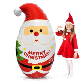 Gukasxi Christmas Inflatable Santa Claus Outdoor Decoration Novelty Blow Up Santa Tumbler Decorations for Winter Indoor Outdoor Yard Decorations Xmas Photo Props (4FT)