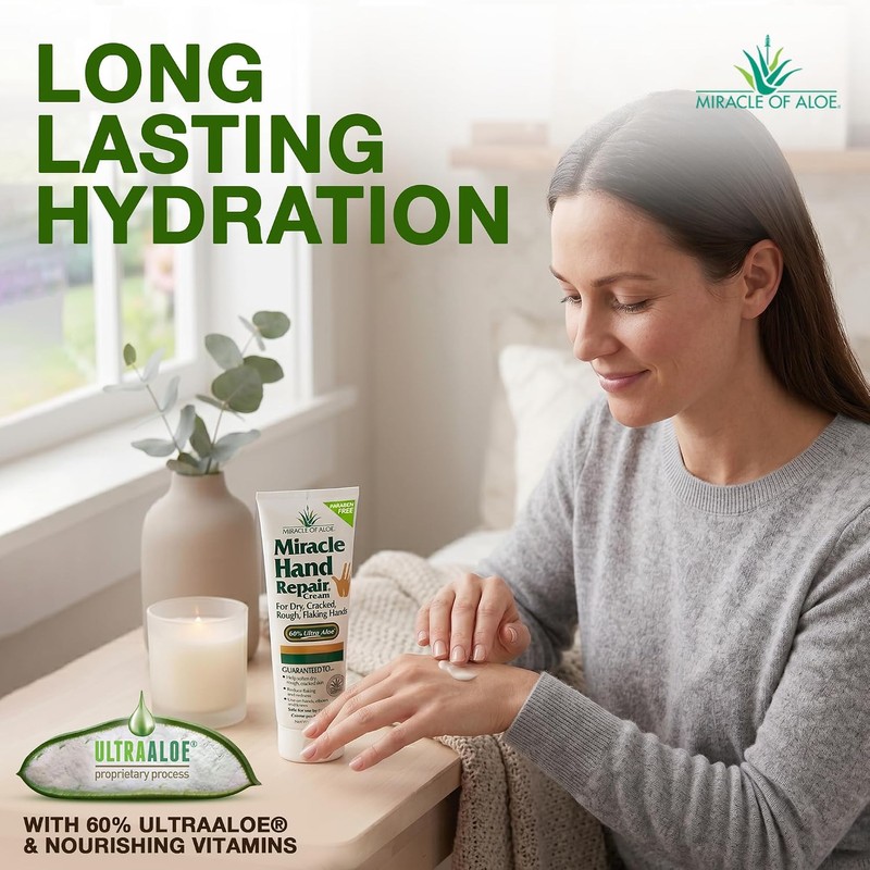 Crema reparadora de manos Miracle con 60% UltraAloe, 8 Oz
