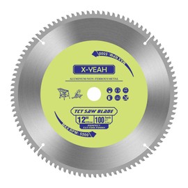 X-YEAH 12 Inch 100T Aluminum Non-Ferrous Metal Cutting Circular Saw Blade with 1 Inch Arbor, TCG, Miter/Table Saw Blade