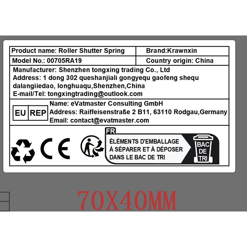 10x Roller Shutter Suspension Spring 19 cm Fastening Steel Spring