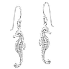 AeraVida Dainty Seahorse Charm .925 Sterling Silver Dangle Earrings | Stylish Sterling Silver Dangle Earring for Women | Jewelry Gift