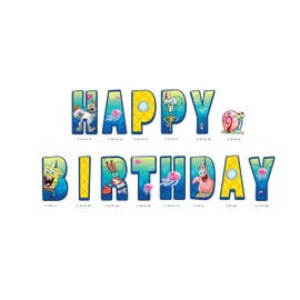 SpongeBob Happy Birthday Yard Signs with Metal Stakes, 16" Letters