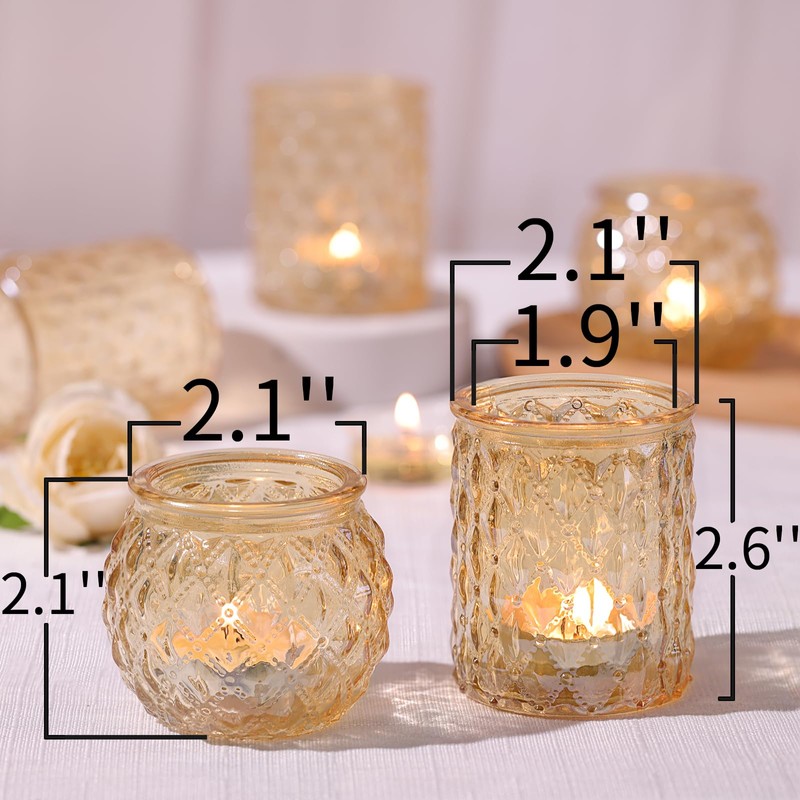 NITIME 36 Pcs Assorted Gold Votive Candle Holders, Tea Light