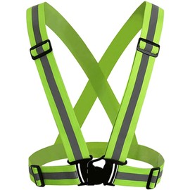 Reflective Cycling Vest Elastic Adjustable Reflective Safety Vest for Cycling Running Walking Jogging Motorcycle (Green)