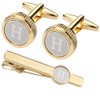 GWD Mens Cufflinks Tie clips set Set Shirt Classic Initials