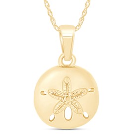 AFFY Sand Dollar Pendant Necklace in 14k Yellow Gold Over Sterling Silver