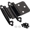 Decobasics 1/2" Overlay Matte Black Cabinet Hinges (1 Pair -2