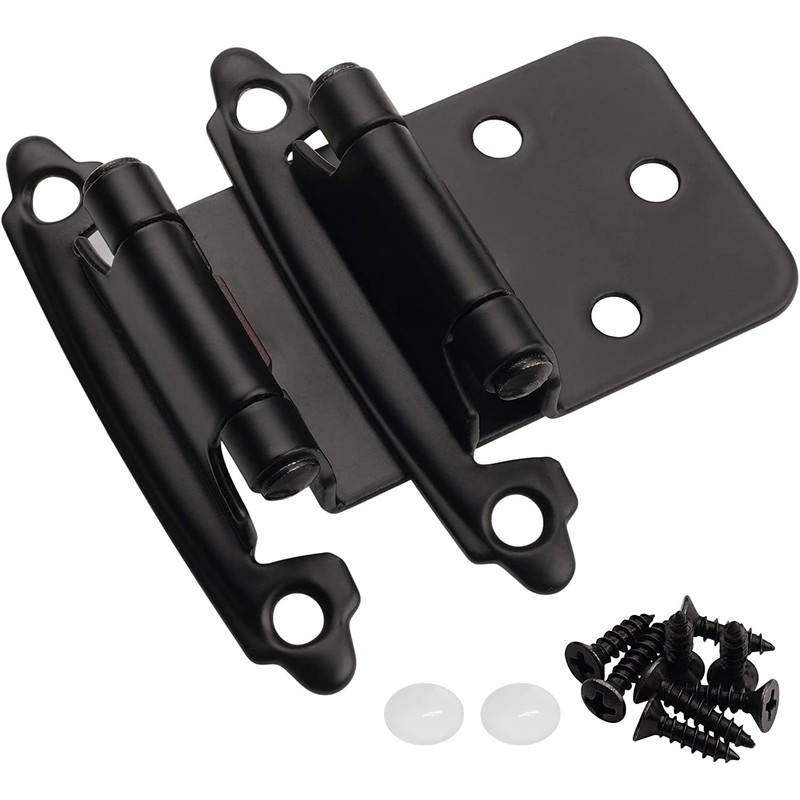 Decobasics 1/2" Overlay Matte Black Cabinet Hinges (1 Pair -2