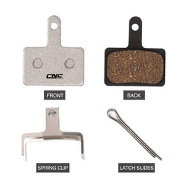 2 Pairs CNC Brake Pads for Shimano B01S, for Tektro, (Resin / Organic / Semi-Metallic / Silver)