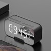 Bedside Desktop Bluetooth Mirror Surface LED Alarm Clock Speaker FM