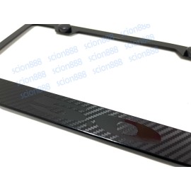 License Plate Frame 1pc Carbon Style 5.0 Black Metal License Plate Frame Holder ForMustang BlackTrim