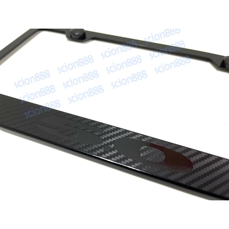 License Plate Frame 1pc Carbon Style 5.0 Black Metal License