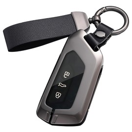 Ysbxitu Car Key Case Suitable for VW Golf 8 MK8 ID.3 ID.4 ID.5 Cupra Formentor for Skoda Octavia A8 Enyaq Key Case Cover Key Case Protective Leather Key Case Accessories, A Black