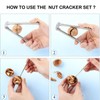 Fufuaicf Stainless Steel Nut Cracker Set for Nuts，3 Pcs Nutcracker