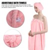 Bath Towel Wrap Coral Fleece Spa Women Adjustable Shower Wrap