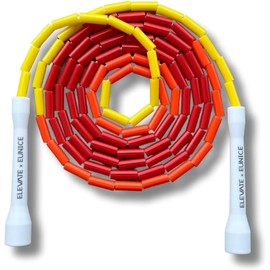 Elevate Rope Beaded Jump - Professional Jump with an Adjustable Length up to max. 3 m, Thickness 3 mm Poly Cord / 8 mm Including Beads, Weight 0.1 kg (Ombre)