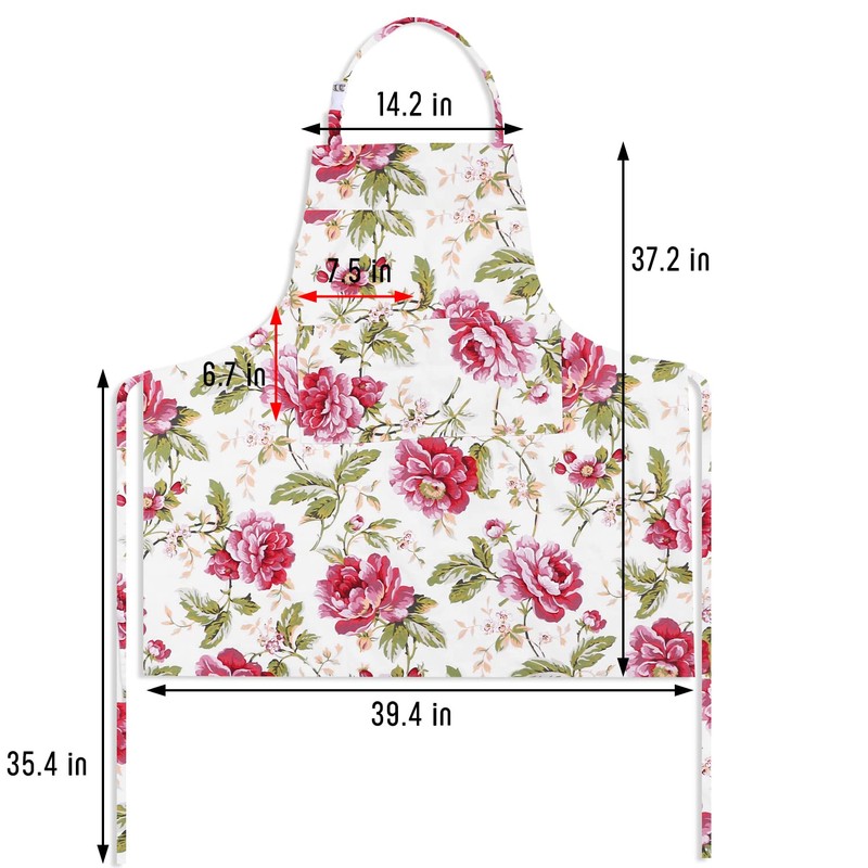 SANFERGE Ladies Plus Size Canvas Apron with 2 Pockets 39