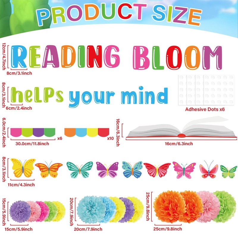 gisgfim Reading Makes Your Mind Bloom Classroom Bulletin Board Decor
