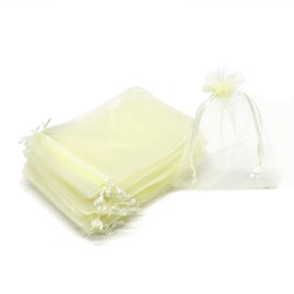 Dealglad Bezall 50pcs Drawstring Organza Jewelry Candy Pouch Christmas Wedding Party Favor Gift Bags (3.5x4.5, Beige)