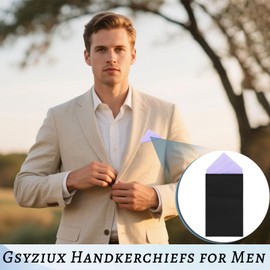 Gsyziux Pocket Square for Men, Solid Color Handkerchief, Pre-Folded Men's Handkerchiefs on Card for Wedding Banque (Purple)