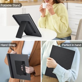 Caweet Stand Case for Remarkable Paper Pro 11.8 Inch 2024, Hard Back Shell Protective Auto Sleep/Wake Book Folio Cover with Pen Holder and Hand Strap, Black