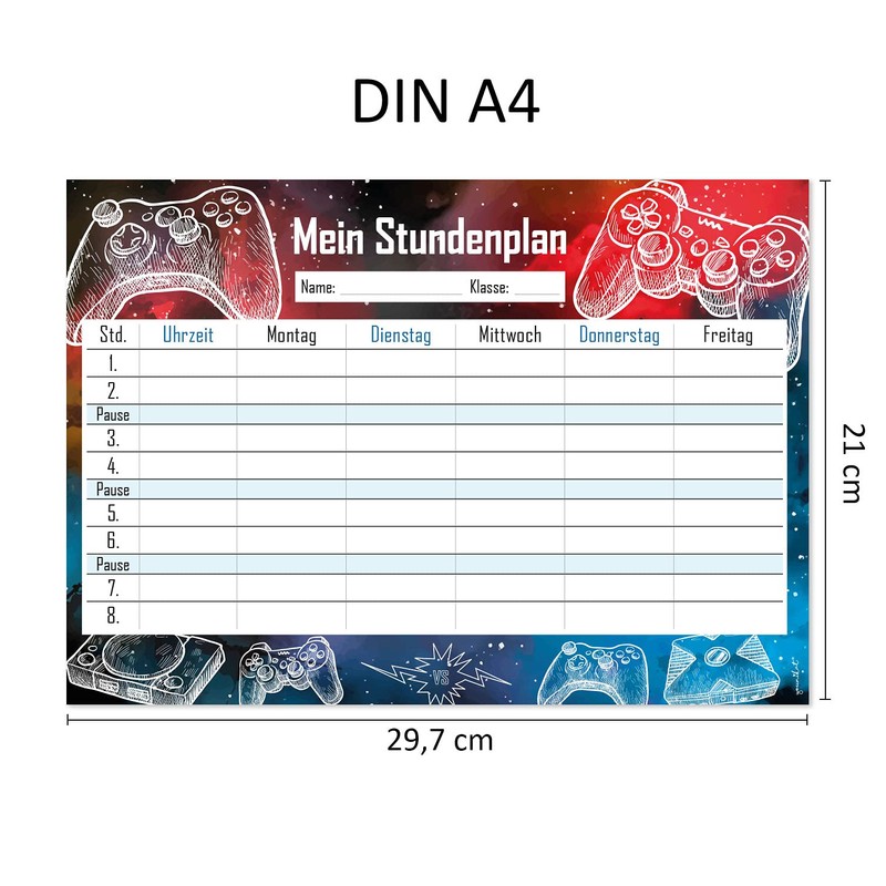 Younikat Wipeable A4 Timetable [German Language Product]