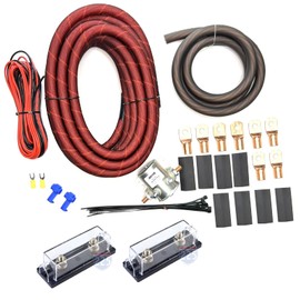 Xscorpion 1/0 AWG Red Snakeskin 200 Amp Heavy Duty Auxiliary ANL Fuse Battery Isolator