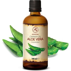 Aceite de Aloe Vera 100ml - Aloe Barbadensis - Brasil - 100% Puro y Natural - Cuidado Intensivo para Rostro - Cuerpo - Cabello - Masaje - Cosmético para Cuidado Corporal