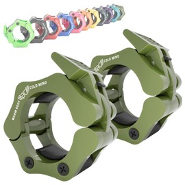 WARM BODY COLD MIND - Premium Reinforced Olympic Barbell Clips - 2 inch / 50mm - Barbell Collars, Weight Clips for Bars, Barbell Clamps for Olympic Bar, Gym Weightlifting Fitness Crossfit